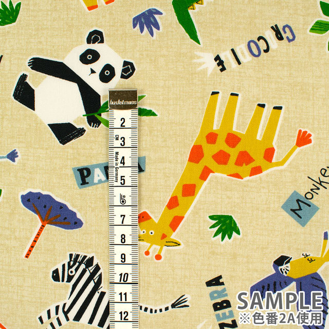 生地 CBプリント アニマル柄/ポプリン(3300) 2A.ベージュ 09Ae99_
