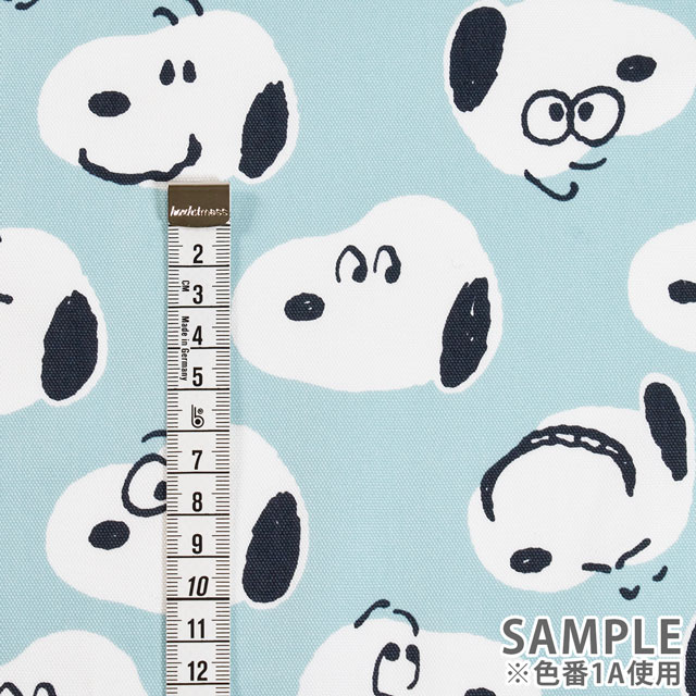 生地 PEANUTS/ピーナッツ BIGフェイス柄/オックス(G-3708) 1A.ブルー 99Zz99_