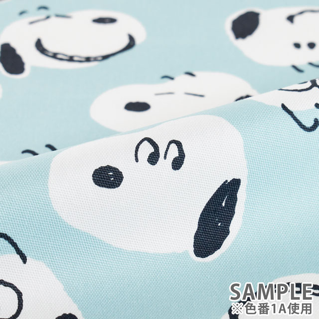 生地 PEANUTS/ピーナッツ BIGフェイス柄/オックス(G-3708) 1A.ブルー 99Zz99_