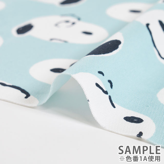 生地 PEANUTS/ピーナッツ BIGフェイス柄/オックス(G-3708) 1A.ブルー 99Zz99_