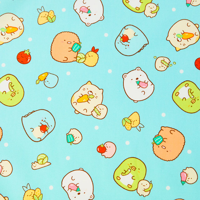 生地 すみっコぐらし やさい柄/オックス(G-3499) 1C.ブルー 99Zz99_