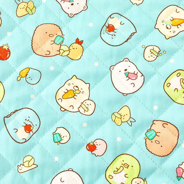 生地 すみっコぐらし やさい柄/キルティング(GQ-3499) 1C.ブルー 09Ae12_