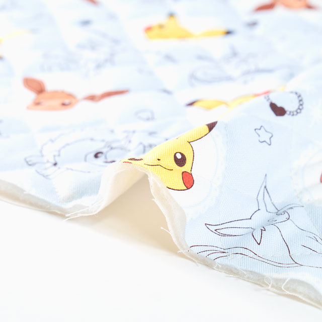 生地 ポケットモンスター イーブイ柄/キルティング(GQ-6119) 1B.ブルー 09Ae12_