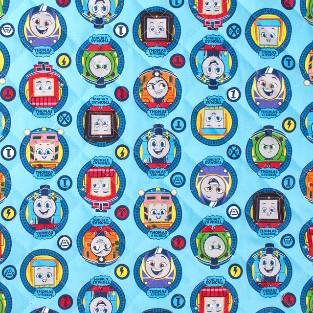 生地 きかんしゃトーマス サークル柄/キルティング(GQ-4539) 1B.サックス 09Ae12_