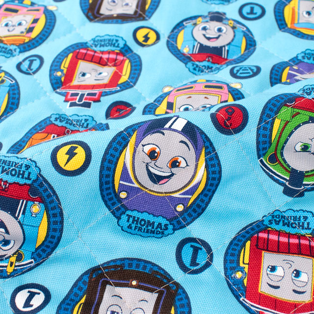 生地 きかんしゃトーマス サークル柄/キルティング(GQ-4539) 1B.サックス 09Ae12_