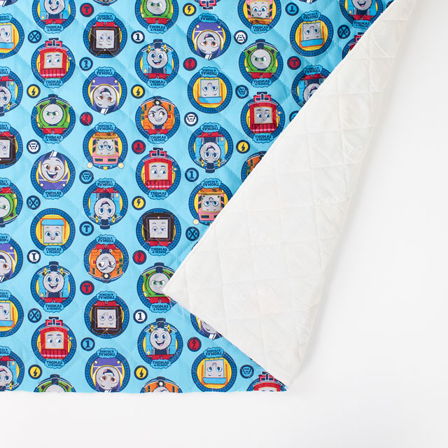 生地 きかんしゃトーマス サークル柄/キルティング(GQ-4539) 1B.サックス 09Ae12_