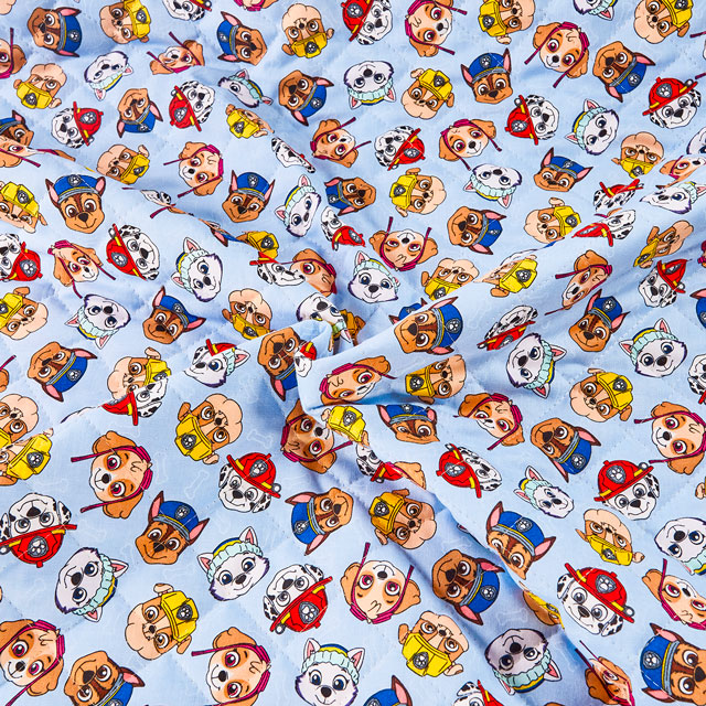 生地 パウ・パトロール フェイス柄/キルティング(GQ-4618) 1A.ブルー 09Ae12_