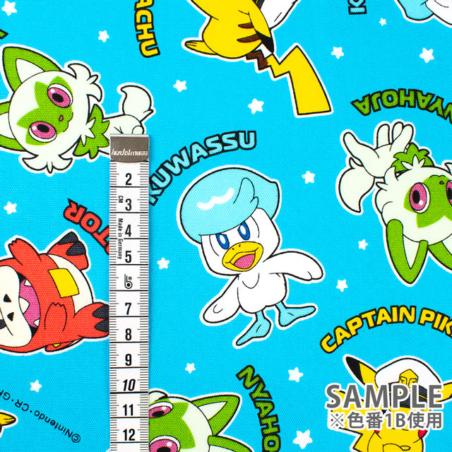 生地 ポケットモンスター キャプテン柄/オックス(G-6123) 1B.ライトブルー 09Ae12_