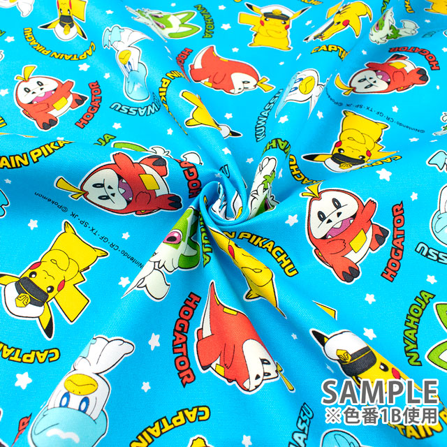 生地 ポケットモンスター キャプテン柄/オックス(G-6123) 1B.ライトブルー 09Ae12_