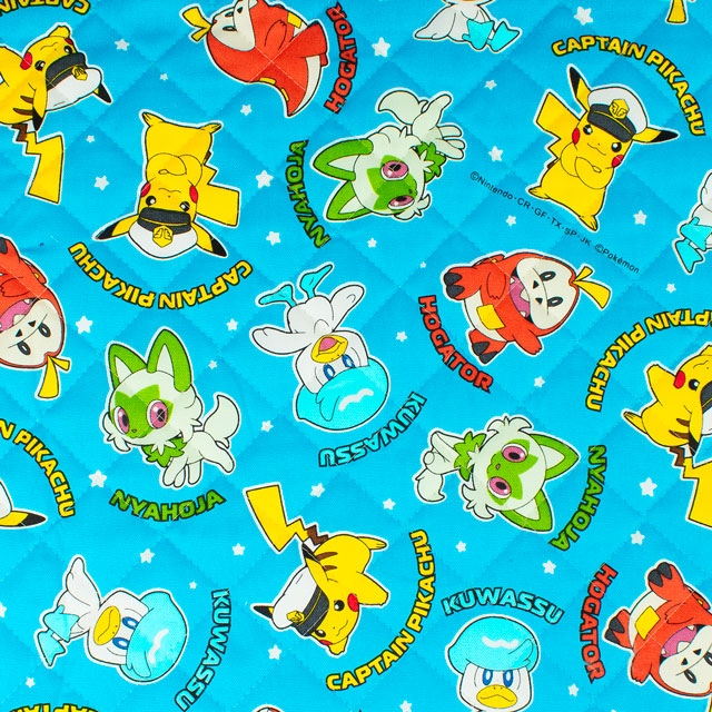 生地 ポケットモンスター キャプテン柄/キルティング(GQ-6123) 1B.ライトブルー 99Zz99_