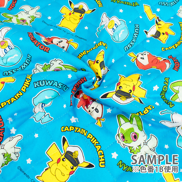 生地 ポケットモンスター キャプテン柄/キルティング(GQ-6123) 1B.ライトブルー 99Zz99_