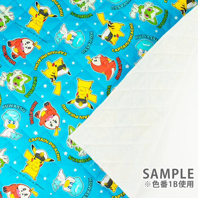生地 ポケットモンスター キャプテン柄/キルティング(GQ-6123) 1B.ライトブルー 99Zz99_