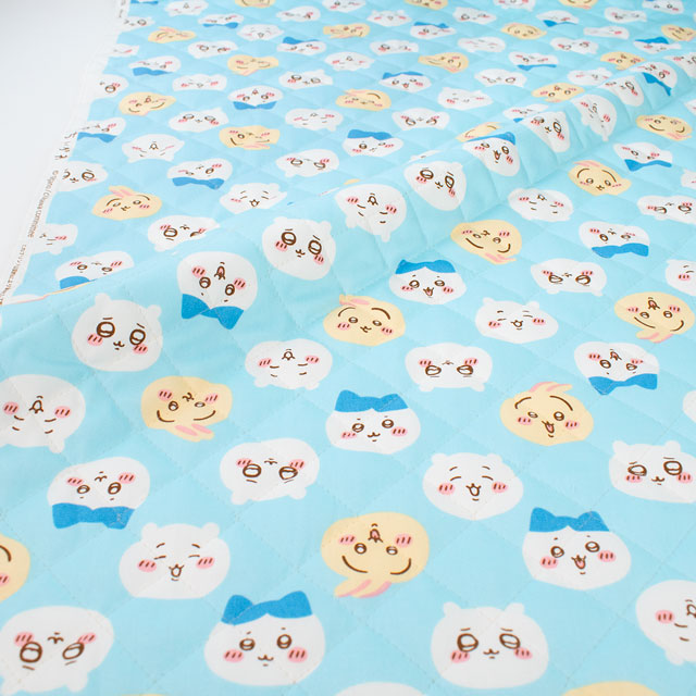 生地 ちいかわ フェイス柄/キルティング(GQ-2573) 1A.ブルー 99Zz99_