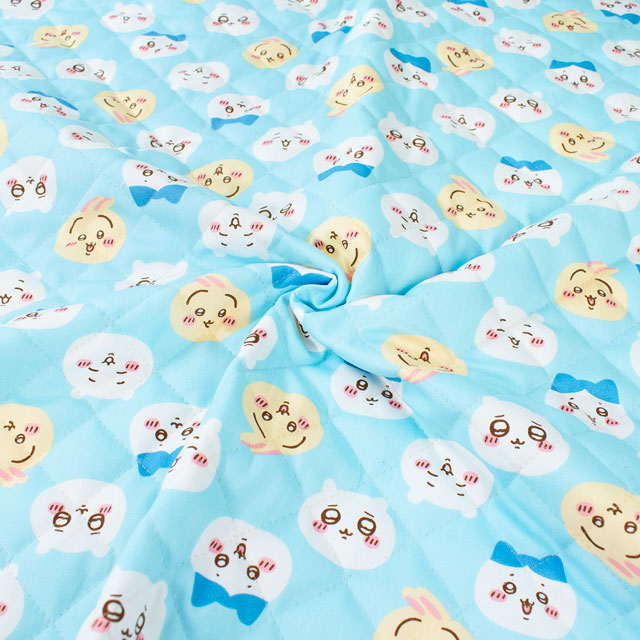 生地 ちいかわ フェイス柄/キルティング(GQ-2573) 1A.ブルー 99Zz99_