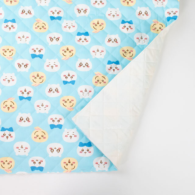 生地 ちいかわ フェイス柄/キルティング(GQ-2573) 1A.ブルー 99Zz99_