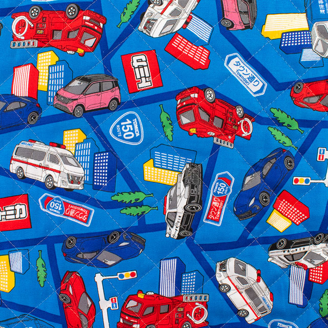 生地 トミカ ハイウェイ/キルティング(GQ6127) 1A.ブルー 09Ae99_