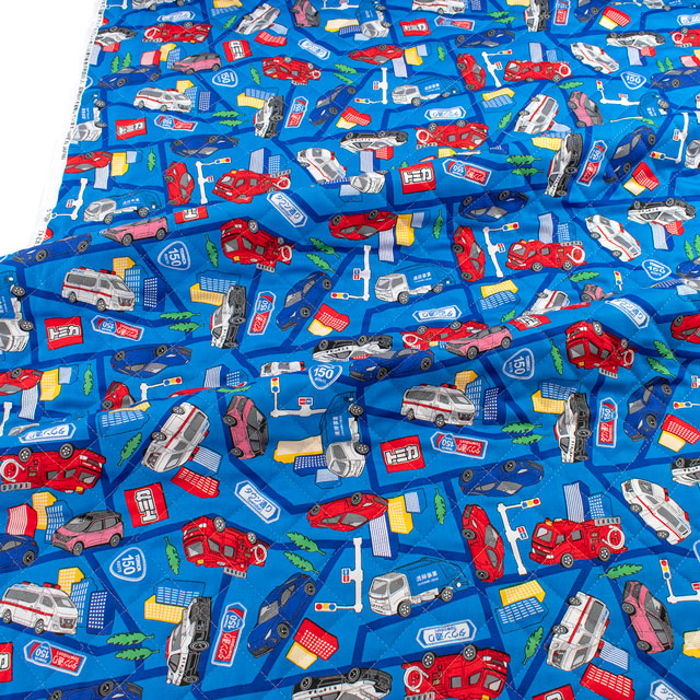 生地 トミカ ハイウェイ/キルティング(GQ6127) 1A.ブルー 09Ae99_