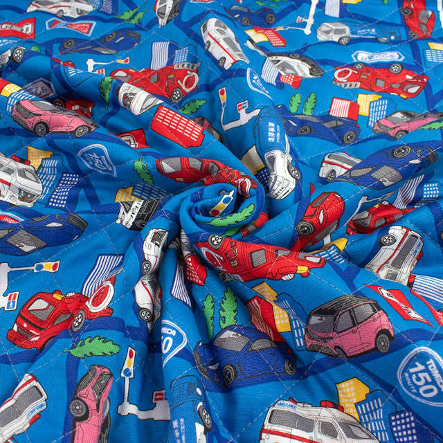 生地 トミカ ハイウェイ/キルティング(GQ6127) 1A.ブルー 09Ae99_