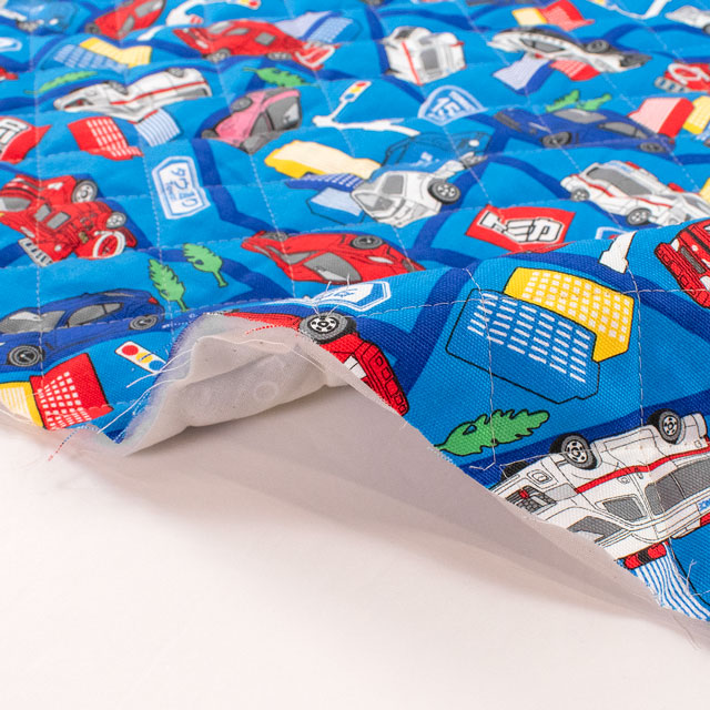 生地 トミカ ハイウェイ/キルティング(GQ6127) 1A.ブルー 09Ae99_