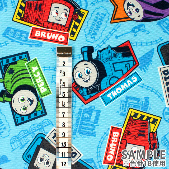 生地 きかんしゃトーマス 総柄/オックス(G4540) 1B.サックス 09Ae99_