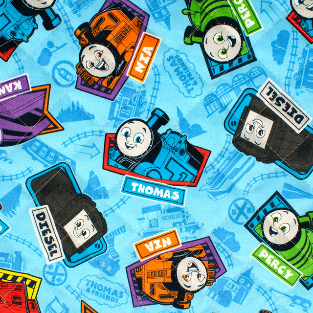 生地 きかんしゃトーマス 総柄/キルティング(GQ4540) 1B.サックス 09Bi20_