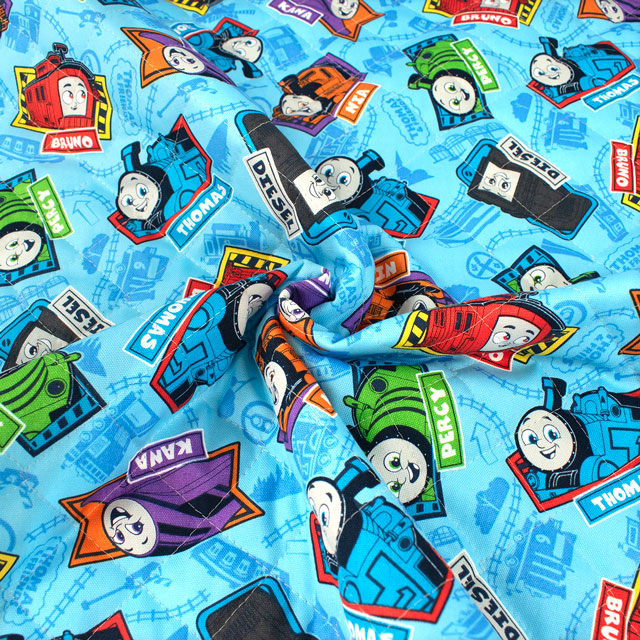 生地 きかんしゃトーマス 総柄/キルティング(GQ4540) 1B.サックス 09Bi20_