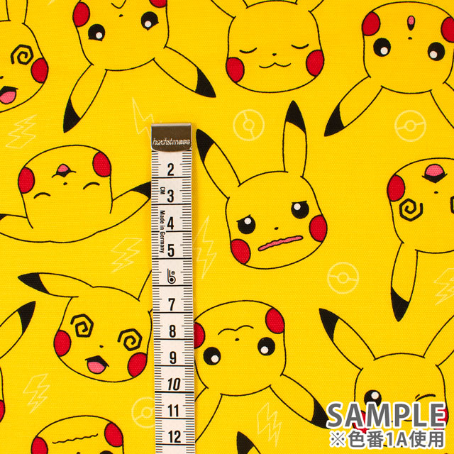 生地 ポケットモンスター ピカチュウフェイス柄/オックス(G6126) 1A.イエロー 09Ae99_