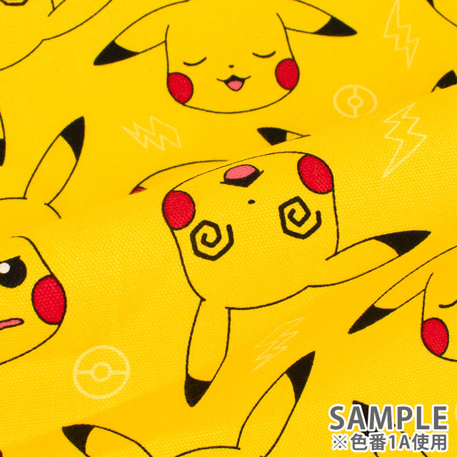 生地 ポケットモンスター ピカチュウフェイス柄/オックス(G6126) 1A.イエロー 09Ae99_
