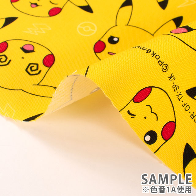 生地 ポケットモンスター ピカチュウフェイス柄/オックス(G6126) 1A.イエロー 09Ae99_