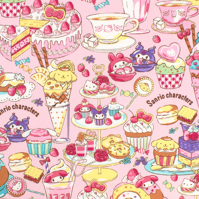生地 サンリオキャラクターズ ケーキ柄/オックス(G8968) 1A.ピンク 09Ae99_