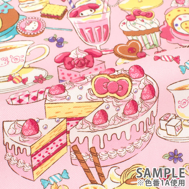 生地 サンリオキャラクターズ ケーキ柄/オックス(G8968) 1B.クリーム 09Ae99_