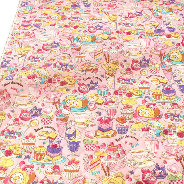 生地 サンリオキャラクターズ ケーキ柄/キルティング(GQ8968) 1A.ピンク 09Bi20_