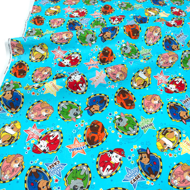 生地 パウ・パトロール 星柄/オックス(G4621) 1A.ブルー 09Ae99_