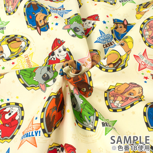 生地 パウ・パトロール 星柄/オックス(G4621) 1A.ブルー 09Ae99_