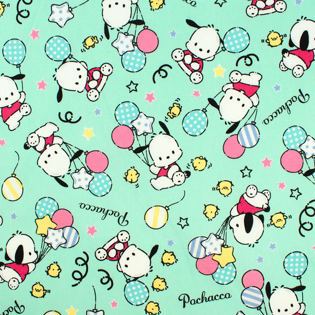 生地 ポチャッコ 風船柄/オックス(G8974) 1A.ミント 09Ae99_