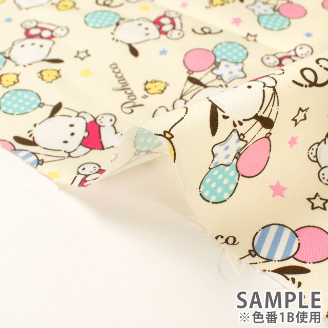 生地 ポチャッコ 風船柄/オックス(G8974) 1A.ミント 09Ae99_