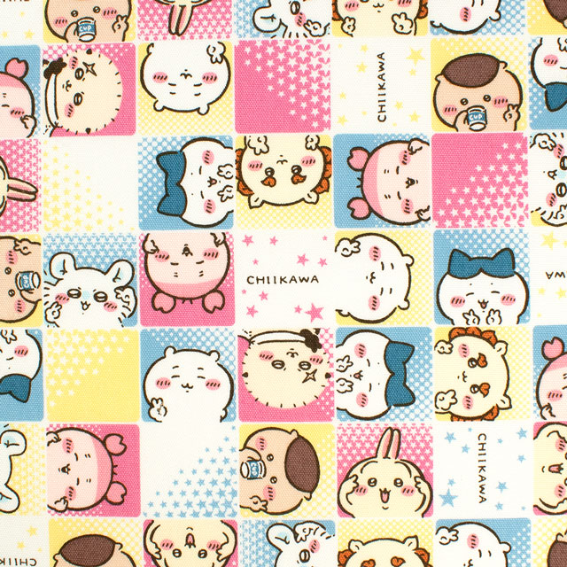 生地 ちいかわ ブロック柄/オックス(G2576) 1A.マルチ 09Zz99_