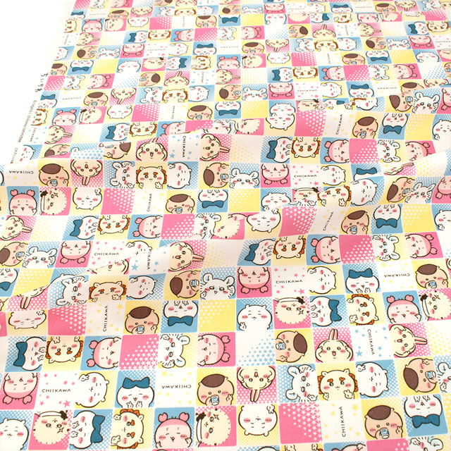 生地 ちいかわ ブロック柄/オックス(G2576) 1A.マルチ 09Zz99_