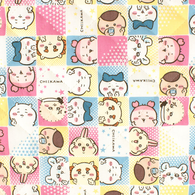 生地 ちいかわ ブロック柄/キルティング(GQ2576) 1A.マルチ 09Bi20_