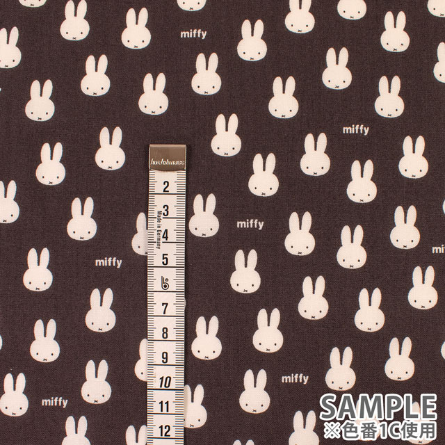 生地 ミッフィー フェイス小柄/シーチング(G2026) 1B.ブルー 09Bi20_
