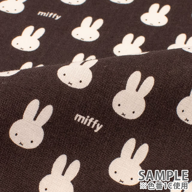 生地 ミッフィー フェイス小柄/シーチング(G2026) 1B.ブルー 09Bi20_