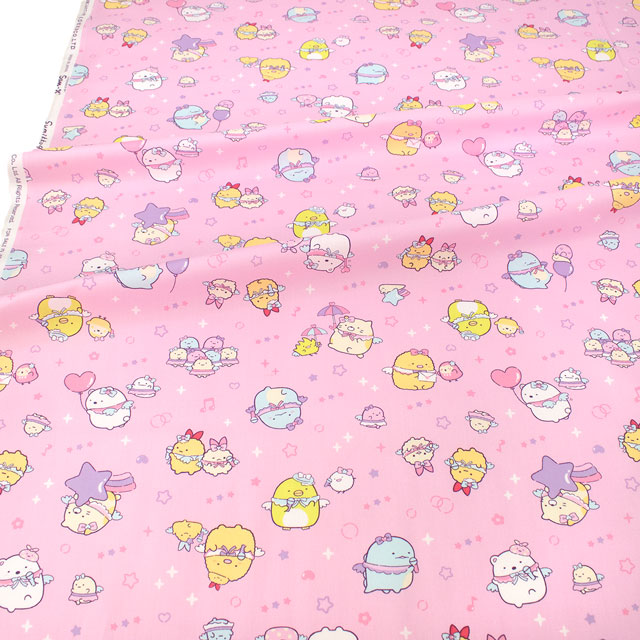 生地 すみっコぐらし えびてん/オックス(G3807) 1A.ピンク 09Ae99_