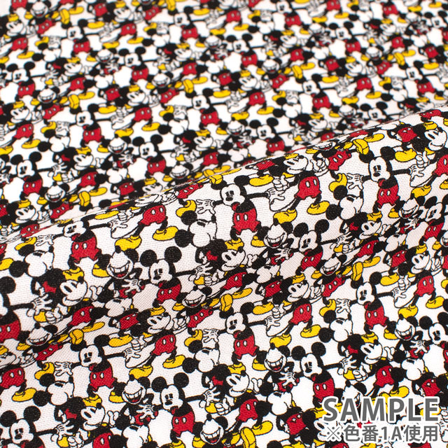 生地 ミッキー MANY柄/シーチング(G7439) 1A.オフ 09Ae99_