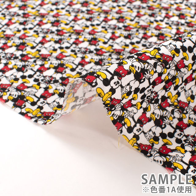 生地 ミッキー MANY柄/シーチング(G7439) 1A.オフ 09Ae99_