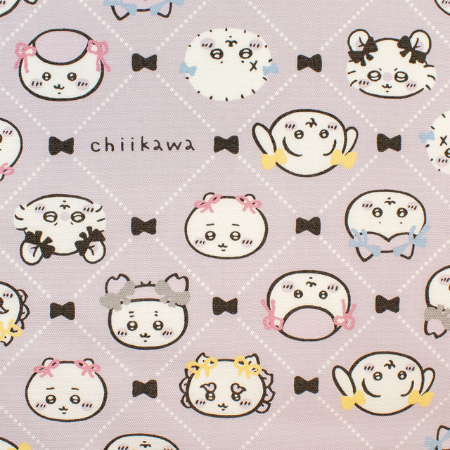 生地 ちいかわ リボン柄/オックス(G2577) 1C.パープル 09Ae99_