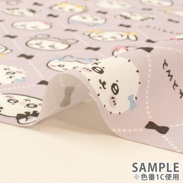 生地 ちいかわ リボン柄/オックス(G2577) 1C.パープル 09Ae99_