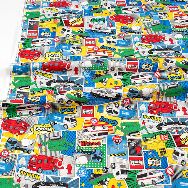 生地 トミカ コミック柄/オックス(G-6134) 1A.サックス 09Ae99_