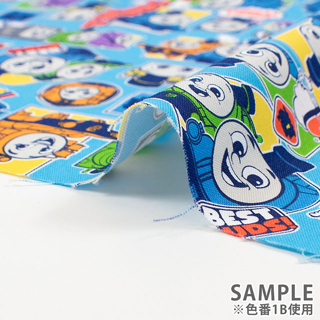 生地 きかんしゃトーマス ステッカー柄/オックス(G-4541) 1A.ブルー 09Ae99_