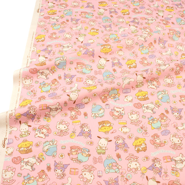 生地 サンリオキャラクターズ うさ耳柄/オックス(G8978) 1A.ピンク 09Ae99_