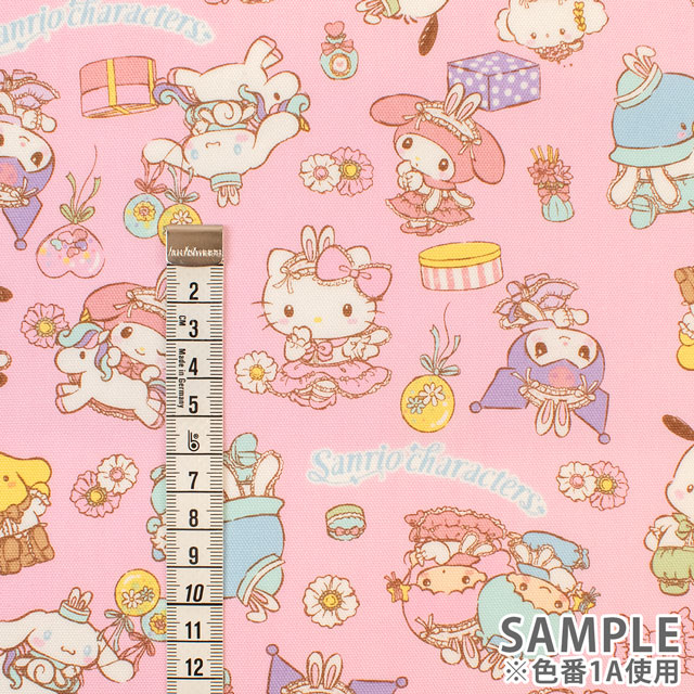 生地 サンリオキャラクターズ うさ耳柄/オックス(G8978) 1A.ピンク 09Ae99_